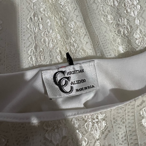 Christian Caliendo Ivory Tunic Size Small - Picture 2 of 5